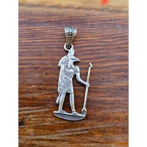 Sterling silver Anubis Egyptian God Pendant